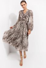 Midi dress with zebra print
