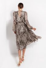 Midi dress with zebra print