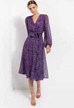 Midi dress with zebra print